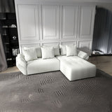 Colțar extensibil dumonde cu ladă de depozitare si sezut confortabil din spuma HR, Berlin Ambience Alb 280x185 cm II Fabrica