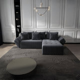 Colțar extensibil dumonde cu ladă de depozitare si sezut confortabil din spuma HR, Berlin Ambience Gri 280x185 cm II Fabrica