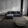 Colțar extensibil dumonde cu ladă de depozitare si sezut confortabil din spuma HR, Berlin Ambience Gri 280x185 cm Fabrica