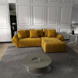 Colțar extensibil dumonde cu ladă de depozitare si sezut confortabil din spuma HR, Berlin Ambience Mustar 280x185 cm II Fabrica