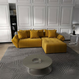 Colțar extensibil dumonde cu ladă de depozitare si sezut confortabil din spuma HR, Berlin Ambience Mustar 280x185 cm II Fabrica