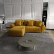 Colțar extensibil dumonde cu ladă de depozitare si sezut confortabil din spuma HR, Berlin Ambience Mustar 280x185 cm Fabrica