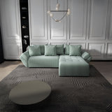 Colțar extensibil dumonde cu ladă de depozitare si sezut confortabil din spuma HR, Berlin Ambience Verde Mint 280x185 cm II Fabrica
