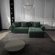 Colțar extensibil dumonde cu ladă de depozitare si sezut confortabil din spuma HR, Berlin Ambience Verde 280x185 cm II Fabrica