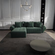 Colțar extensibil dumonde cu ladă de depozitare si sezut confortabil din spuma HR, Berlin Ambience Verde 280x185 cm Fabrica
