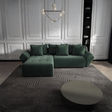 Colțar extensibil dumonde cu ladă de depozitare si sezut confortabil din spuma HR, Berlin Ambience Verde 280x185 cm Fabrica