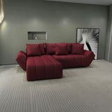 Colțar extensibil dumonde cu ladă de depozitare si sezut confortabil din spuma HR, Berlin Enjoy Rosu 280x185 cm Fabrica