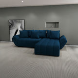 Colțar extensibil dumonde cu ladă de depozitare si sezut confortabil din spuma HR, Berlin Enjoy Verde Petrol 280x185 cm II Fabrica