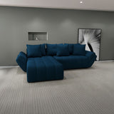 Colțar extensibil dumonde cu ladă de depozitare si sezut confortabil din spuma HR, Berlin Enjoy Verde Petrol 280x185 cm Fabrica