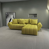 Colțar extensibil dumonde cu ladă de depozitare si sezut confortabil din spuma HR, Berlin Enjoy Verde 280x185 cm II Fabrica