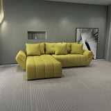 Colțar extensibil dumonde cu ladă de depozitare si sezut confortabil din spuma HR, Berlin Enjoy Verde 280x185 cm Fabrica