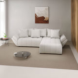 Colțar extensibil dumonde cu ladă de depozitare si sezut confortabil din spuma HR, Berlin Euphoria Alb 280x185 cm II Fabrica