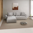 Colțar extensibil dumonde cu ladă de depozitare si sezut confortabil din spuma HR, Berlin Euphoria Gri 280x185 cm Fabrica