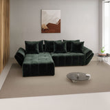 Colțar extensibil dumonde cu ladă de depozitare si sezut confortabil din spuma HR, Berlin Euphoria Verde 280x185 cm Fabrica