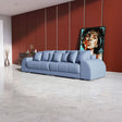 Canapea extensibilă dumonde cu 2 lăzi de depozitare si sezut confortabil din spuma HR, Big Sofa Verona Enjoy Lux Blue 310x100 cm Fabrica