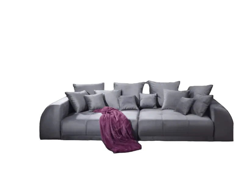 Canapea extensibilă dumonde cu 2 lăzi de depozitare si sezut confortabil din spuma HR, Verona Grey Velvet 310x100 cm