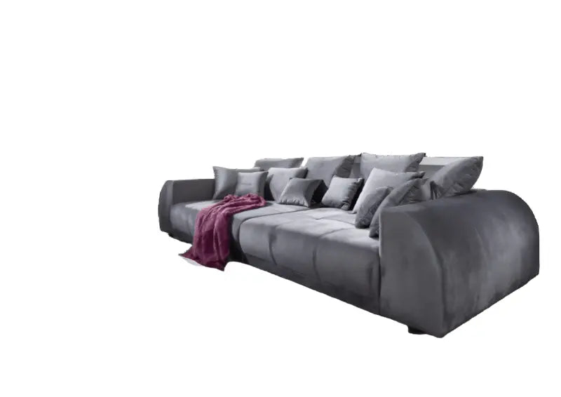 Canapea extensibilă dumonde cu 2 lăzi de depozitare si sezut confortabil din spuma HR, Verona Grey Velvet 310x100 cm