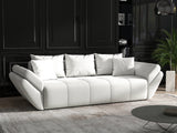 Canapea extensibilă dumonde cu ladă de depozitare si sezut confortabil din spuma HR, Euphoria White 250x100 cm Fabrica