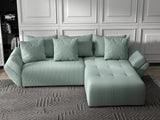 Colțar extensibil dumonde cu ladă de depozitare si sezut confortabil din spuma HR, Berlin Ambience Verde Mint 280x185 cm II Fabrica