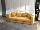 Canapea extensibilă dumonde cu ladă de depozitare si sezut confortabil din spuma HR, Gloria Muștar  240x100 cm Fabrica