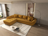 Colțar extensibil dumonde cu ladă de depozitare si sezut confortabil din spuma HR, Loana XL Ambience Mustar 335x185 cm Fabrica