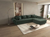 Colțar extensibil dumonde cu ladă de depozitare si sezut confortabil din spuma HR, Loana XL Ambience Verde II 335x185 cm Fabrica
