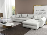 Colțar extensibil dumonde cu ladă de depozitare si sezut confortabil din spuma HR, Loana XL Euphoria Alb II 335x185 cm Fabrica