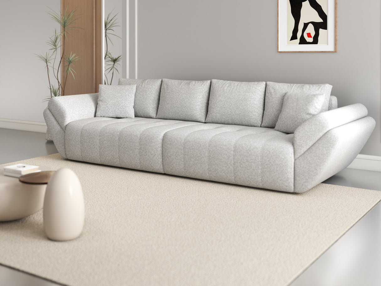 Canapea extensibilă dumonde cu ladă de depozitare si sezut confortabil din spuma HR, Berlin Euphoria Grey 300x100 cm Fabrica
