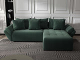 Colțar extensibil dumonde cu ladă de depozitare si sezut confortabil din spuma HR, Berlin Ambience Verde 280x185 cm II Fabrica