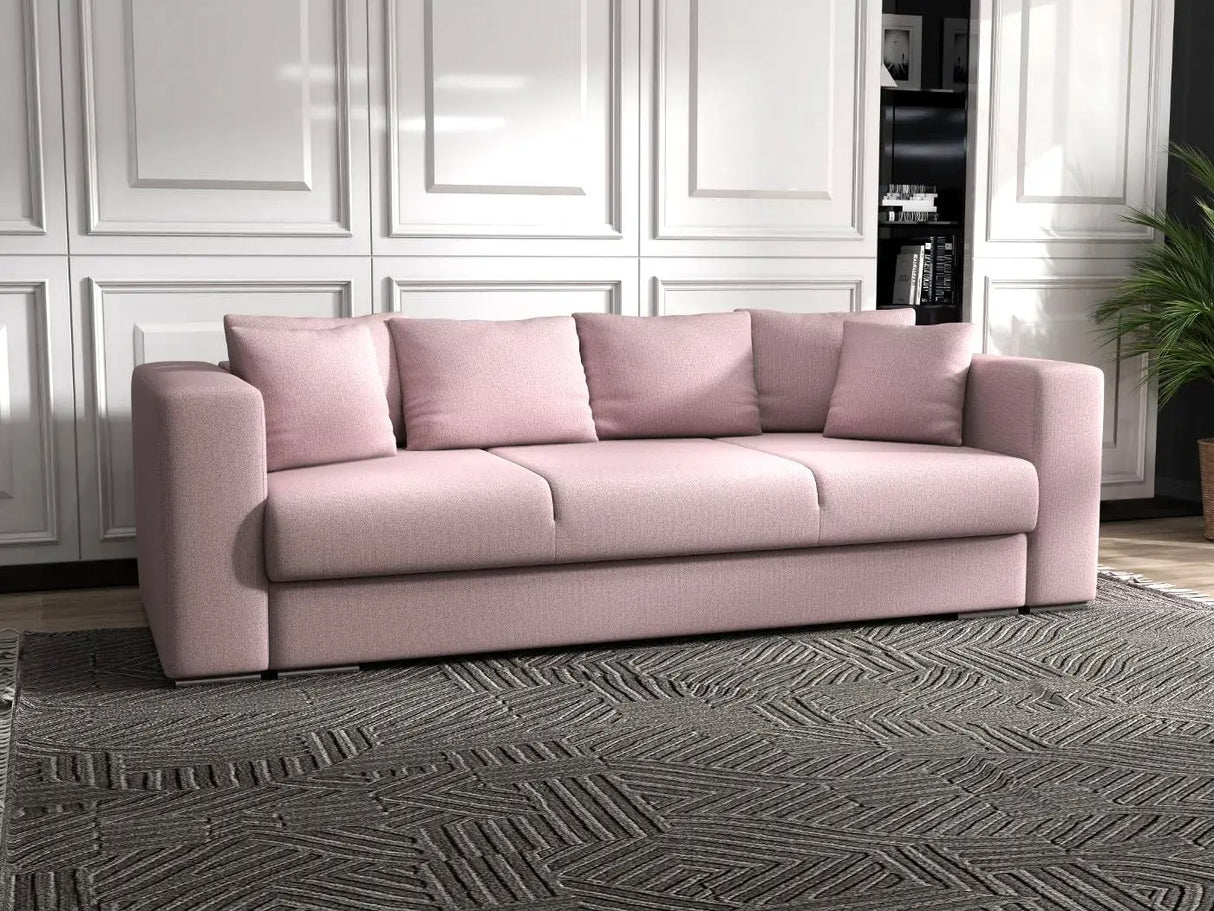 Canapea extensibilă dumonde cu ladă de depozitare si sezut confortabil din spuma HR, Gloria Pink 240x100 cm Fabrica