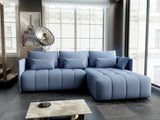 Colțar extensibil dumonde cu ladă de depozitare si sezut confortabil din spuma HR, Malta Blue II 235x185 cm