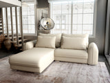 Colțar extensibil dumonde cu ladă de depozitare si sezut confortabil din spuma HR, Denver Enjoy Beige 275x185 cm Fabrica