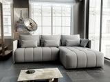 Colțar extensibil dumonde cu ladă de depozitare si sezut confortabil din spuma HR, Malta Grey II 235x185 cm Fabrica
