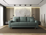 Canapea extensibilă dumonde cu ladă de depozitare si sezut confortabil din spuma HR, Kronos Enjoy Verde Mint 210x100 cm fabrica