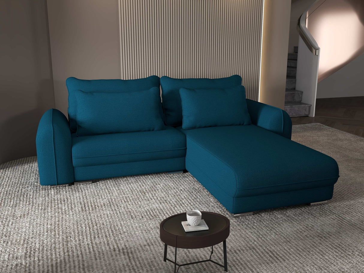 Colțar extensibil dumonde cu ladă de depozitare si sezut confortabil din spuma HR, Denver Enjoy Verde Petrol 275x185 cm II Fabrica