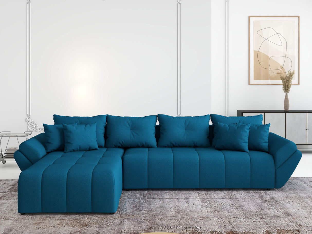 Colțar extensibil dumonde cu ladă de depozitare si sezut confortabil din spuma HR, Berlin XL Enjoy Verde Petrol 350x185 cm Fabrica