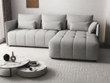 Colțar extensibil dumonde cu ladă de depozitare si sezut confortabil din spuma HR, Malta Euphoria Grey 235x185 cm