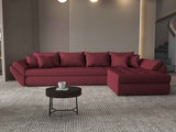 Colțar extensibil dumonde cu ladă de depozitare si sezut confortabil din spuma HR, Loana XL Enjoy Rosu II 335x185 cm Fabrica