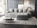 Colțar extensibil dumonde cu ladă de depozitare si sezut confortabil din spuma HR, Verona Euphoria Gri II 290x185 cm Fabrica