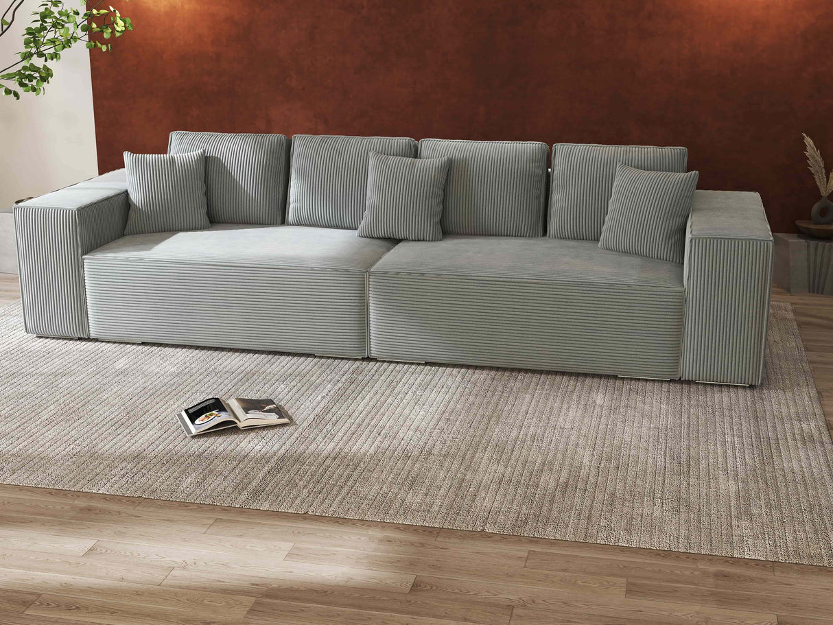 Canapea extensibilă dumonde cu ladă de depozitare si sezut confortabil din spuma HR, Dream Zoom Mint 310x100 cm Fabrica