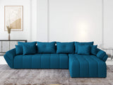 Colțar extensibil dumonde cu ladă de depozitare si sezut confortabil din spuma HR, Berlin XL Enjoy Verde Petrol 350x185 cm II Fabrica
