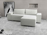 Colțar extensibil dumonde cu ladă de depozitare si sezut confortabil din spuma HR, Dream Zoom Gri 290x185 cm II Fabrica