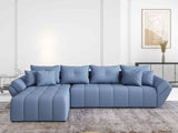 Colțar extensibil dumonde cu ladă de depozitare si sezut confortabil din spuma HR, Berlin XL Enjoy Lux Blue 350x185 cm Fabrica