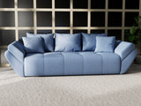 Canapea extensibilă dumonde cu ladă de depozitare si sezut confortabil din spuma HR, Berlin Blue 250x100 cm Fabrica