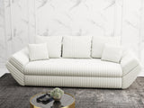 Canapea extensibilă dumonde cu ladă de depozitare si sezut confortabil din spuma HR, Loana Ambience White 250x100 cm Fabrica