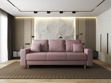 Canapea extensibilă dumonde cu ladă de depozitare si sezut confortabil din spuma HR, Kronos Enjoy Flamingo 210x100 cm fabrica