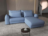 Colțar extensibil dumonde cu ladă de depozitare si sezut confortabil din spuma HR, Denver Enjoy Albastru 275x185 cm II Fabrica