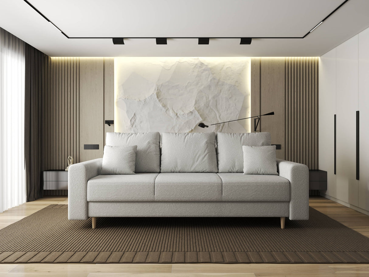 Canapea extensibilă dumonde cu ladă de depozitare si sezut confortabil din spuma HR, Kronos Euphoria Alb 210x100 cm fabrica