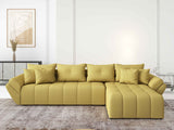 Colțar extensibil dumonde cu ladă de depozitare si sezut confortabil din spuma HR, Berlin XL Enjoy Lux Melon 350x185 cm II Fabrica