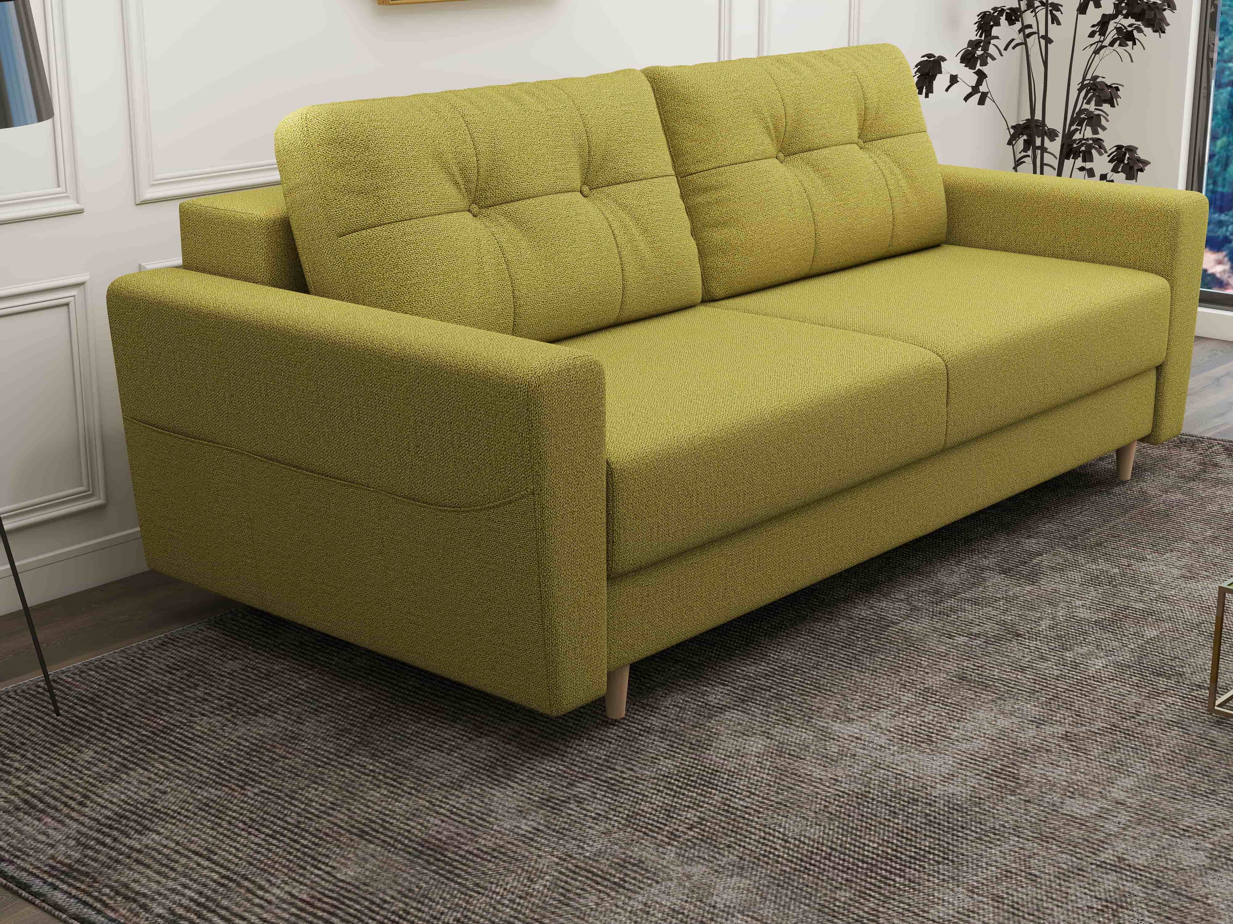 Canapea extensibilă dumonde cu ladă de depozitare si sezut confortabil din spuma HR, Summer Enjoy Verde 225x100 cm